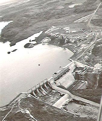 Aerial view of powerplant and colony - photographer unknown